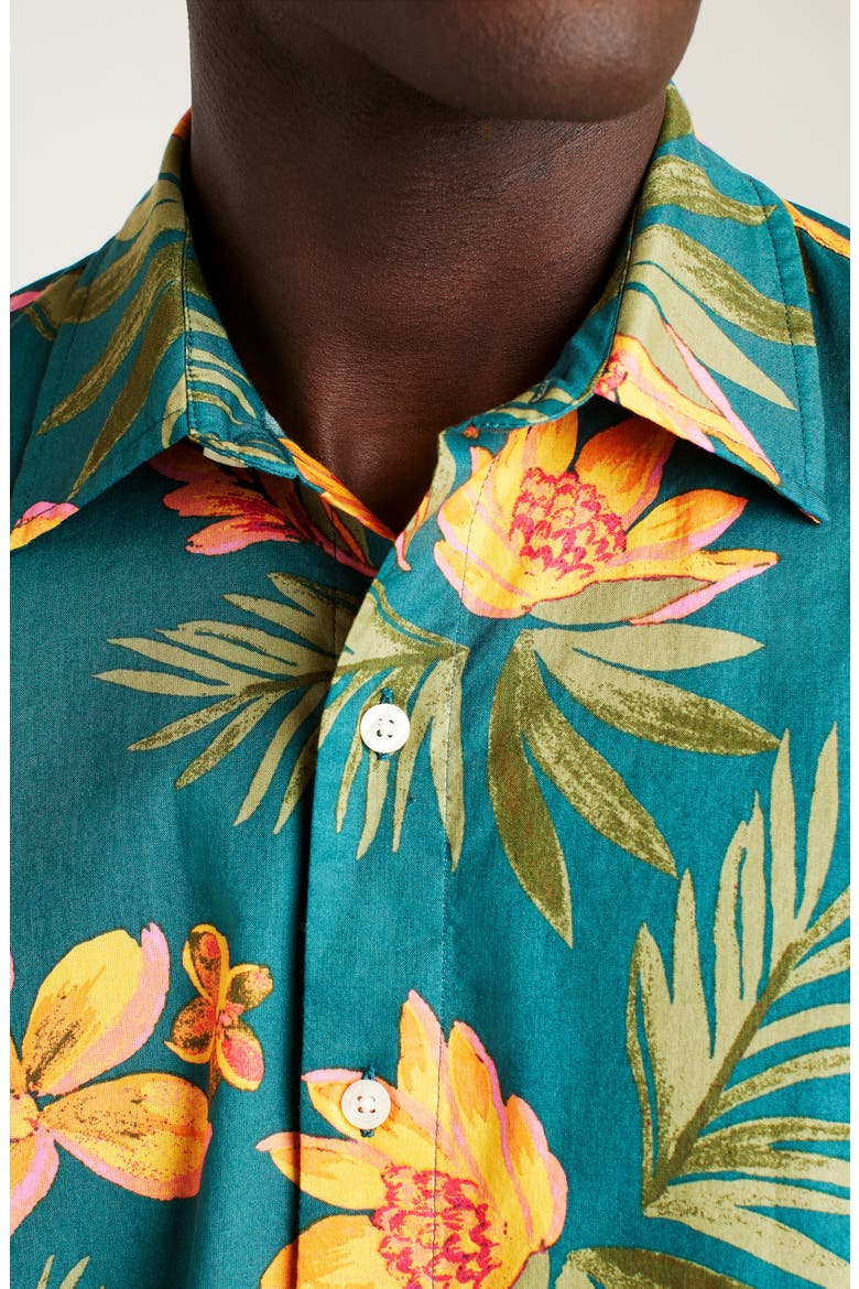 Riviera Floral Short Sleeve Stretch Cotton Button-Up Shirt, Alternate, color, MARS FLORAL