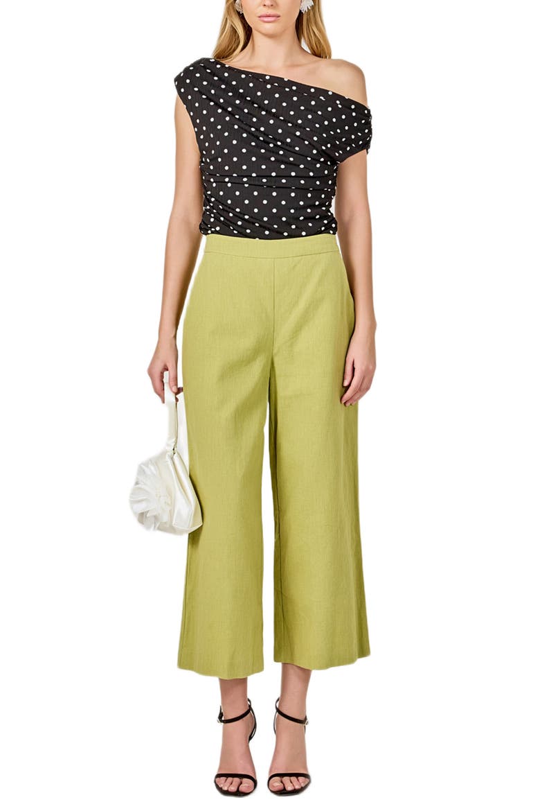 Polka Dot One-Shoulder Top, Alternate, color, BLACK/ WHITE