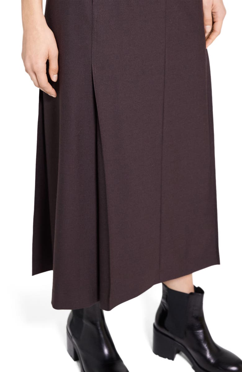 Theory Pleated A-Line Skirt, Alternate, color, Cacao