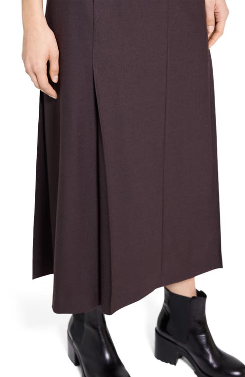 Theory Pleated A-line Skirt In Brown