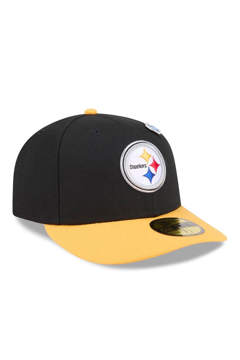 Men's New Era  Black/Gold Pittsburgh Steelers 2026 NFL Draft Pre-Curved 59FIFTY Fitted Hat, Alternate, color, Black