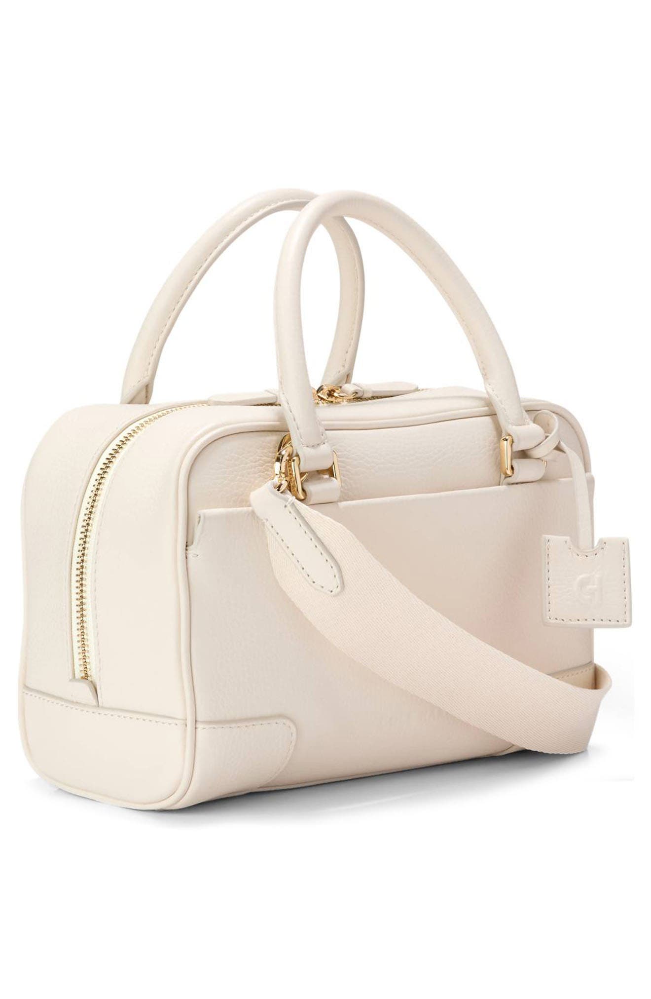 Cole Haan Beverly Small Leather Satchel, Alternate, color, Ivory