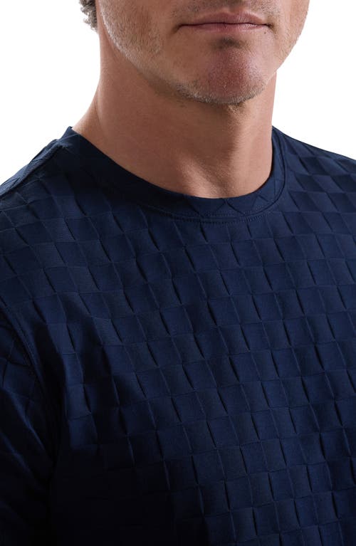 Bugatchi Geo Textured Cotton T-shirt In Blue