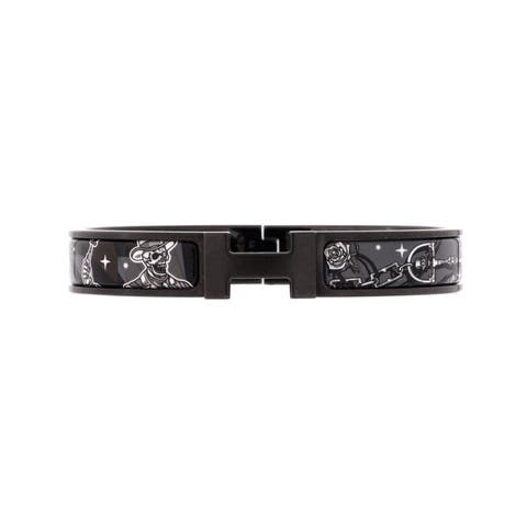 So Black Clic HH Bracelet Printed Enamel with Brushed Hardware Narrow