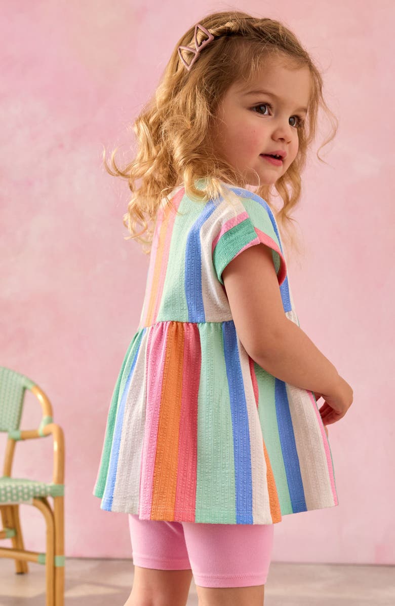 NEXT Kids' Stripe Tunic & Shorts Set, Alternate, color, Rainbow Stripe