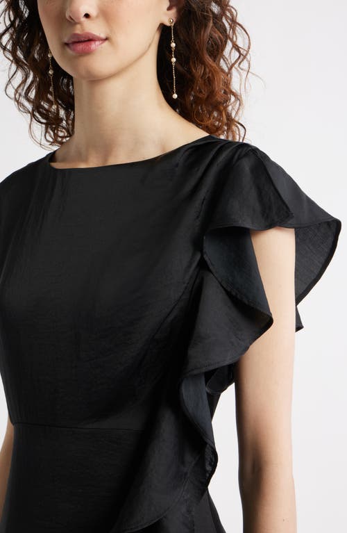 Chelsea28 Asymmetric Ruffle A-line Dress In Black