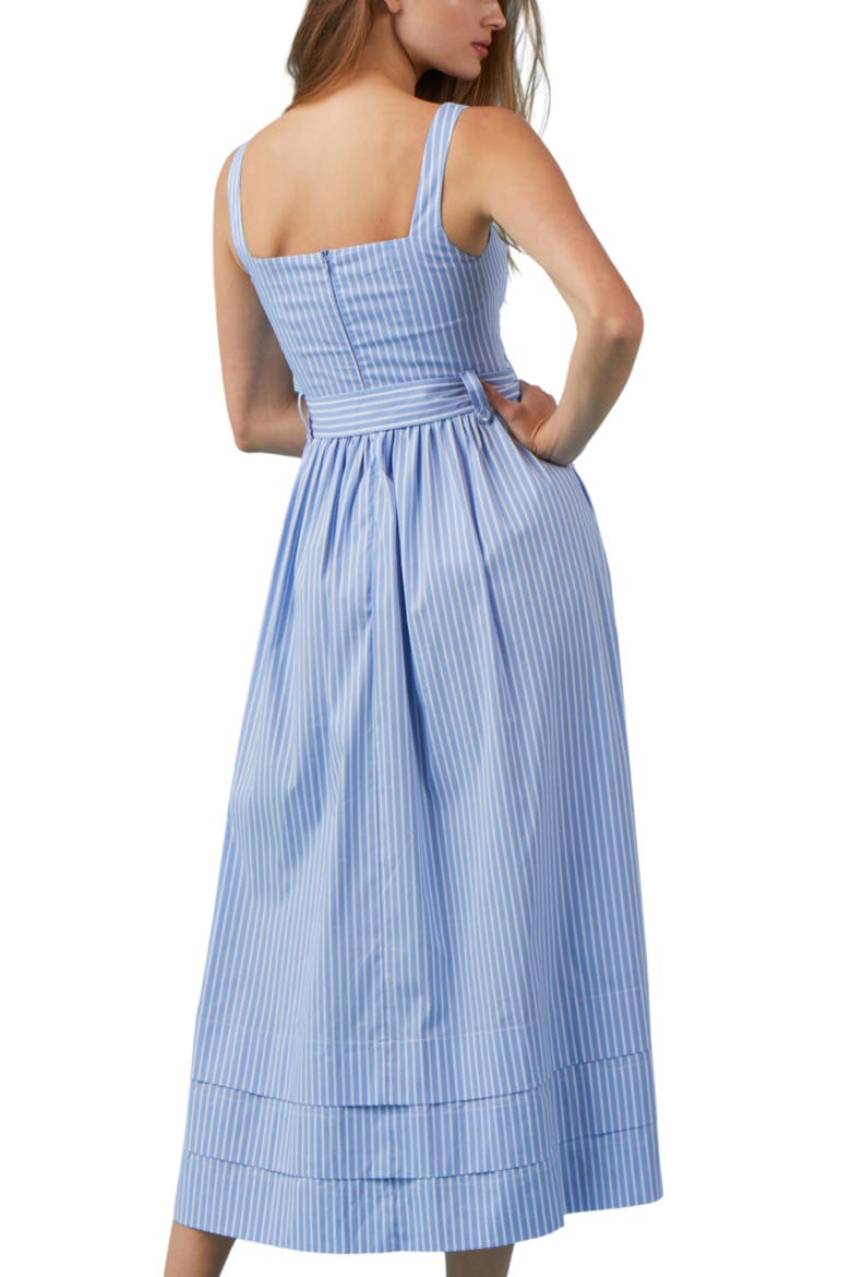 Michele Tie Waist Sundress, Alternate, color, BLUE STRIPE
