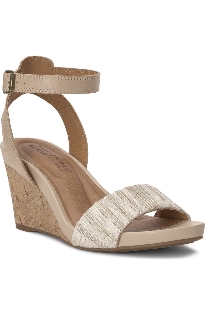 Lucky Brand Lynda Ankle Strap Platform Wedge Sandal, Main, color, Natural Multi