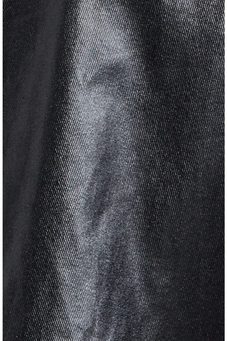 Beatrix Rib Sleeves Coated Twill Cape, Alternate, color, BLACK