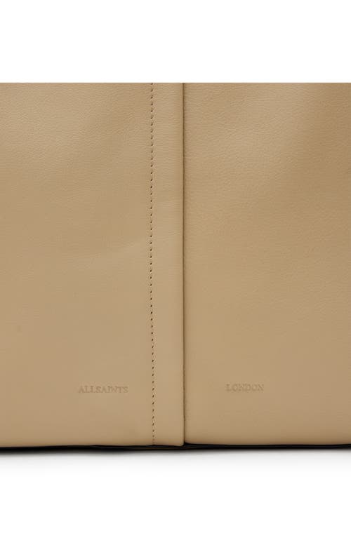 Shop Allsaints Phoenix Leather East/west Tote In Mink Brown