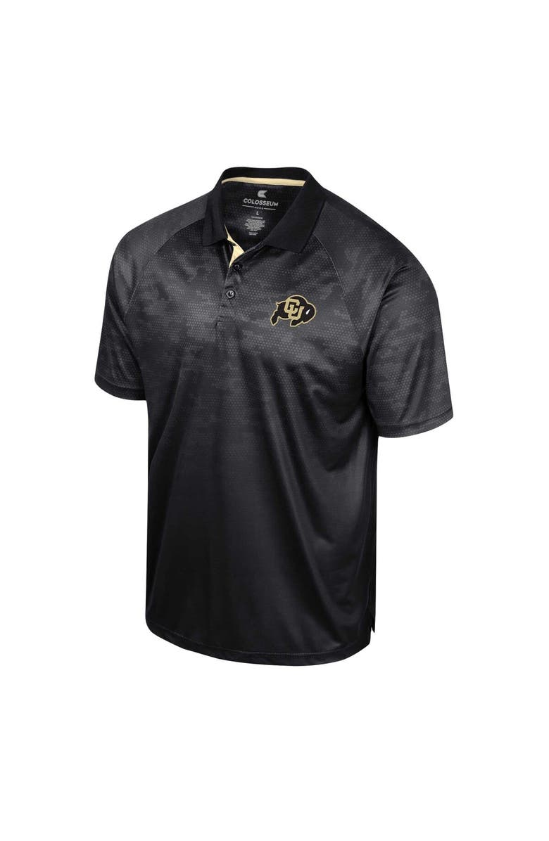 COLOSSEUM Men's Colosseum Black Colorado Buffaloes Honeycomb Raglan Polo, Alternate, color, Black