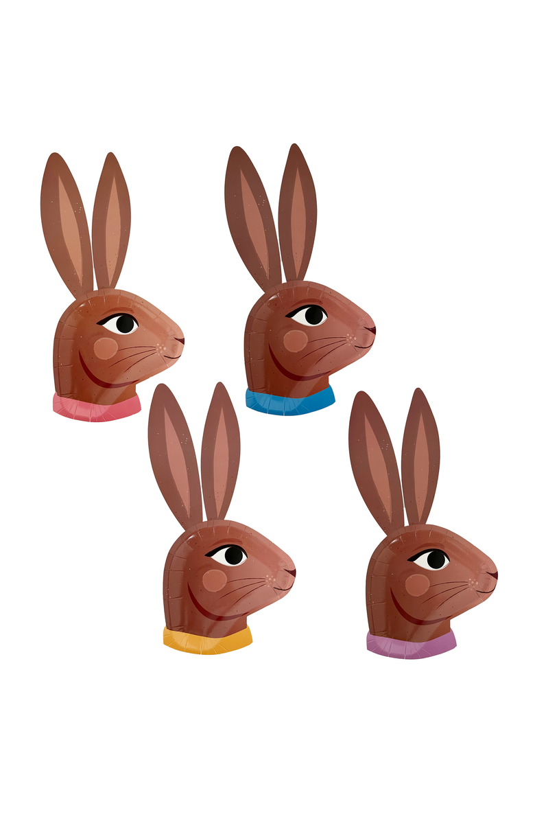 Jollity & Co Chocolate Bunny Dinner Plates, Main, color, Brown