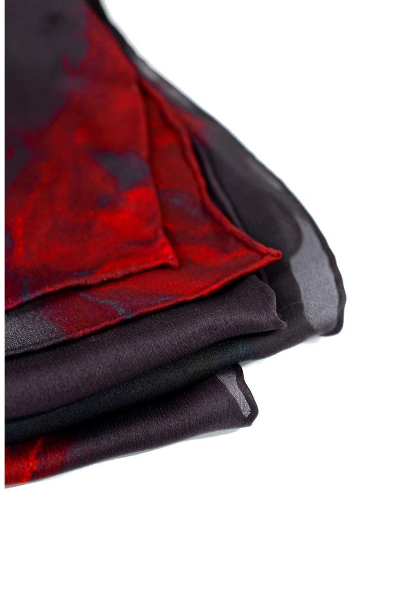 La Rosa Silk Scarf, Alternate, color, RED
