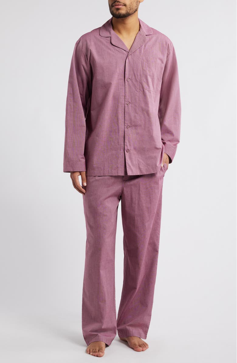 Nordstrom Men's Cotton Poplin Pajamas, Main, color, Burgundy Rhode