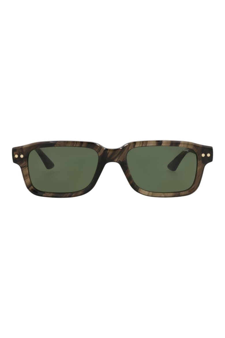 53mm Rectangular Sunglasses, Main, color, BROWN BROWN GREEN