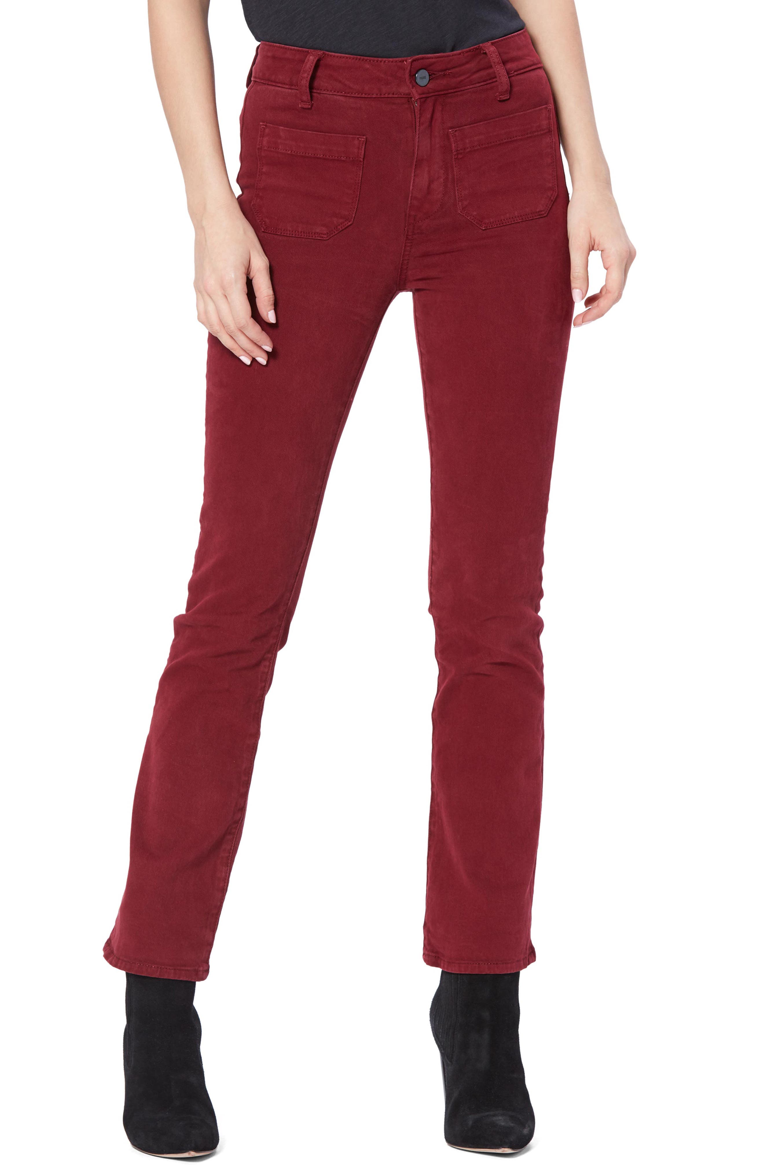 PAIGE Claudine High Waist Patch Pocket Crop Flared Jeans