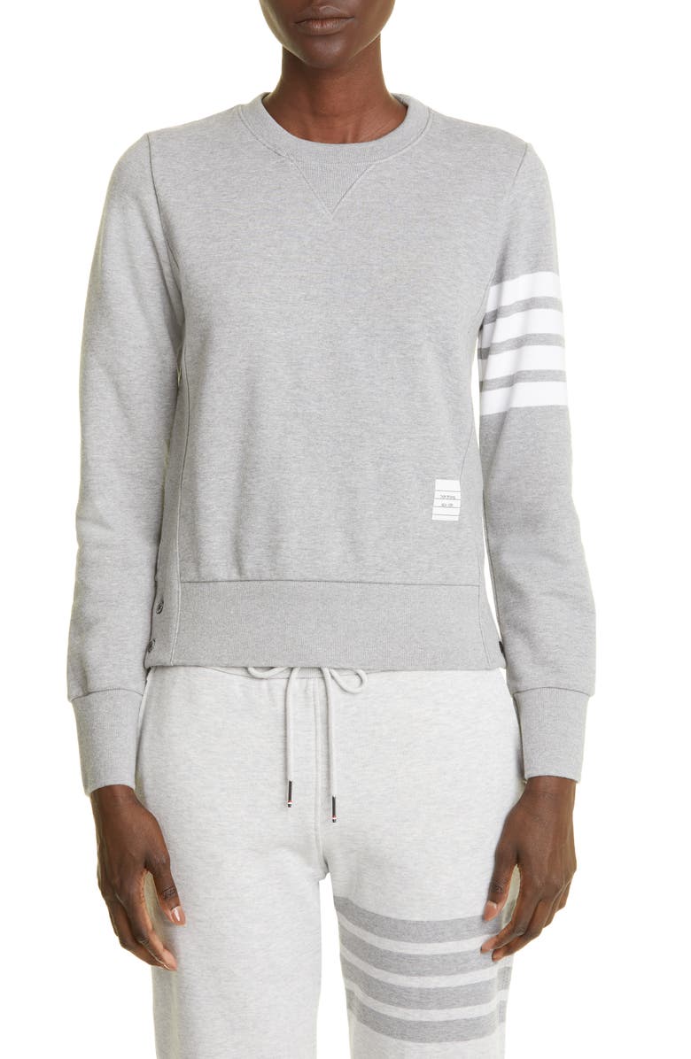Thom Browne 4-Bar Cotton Sweatshirt, Main, color, 