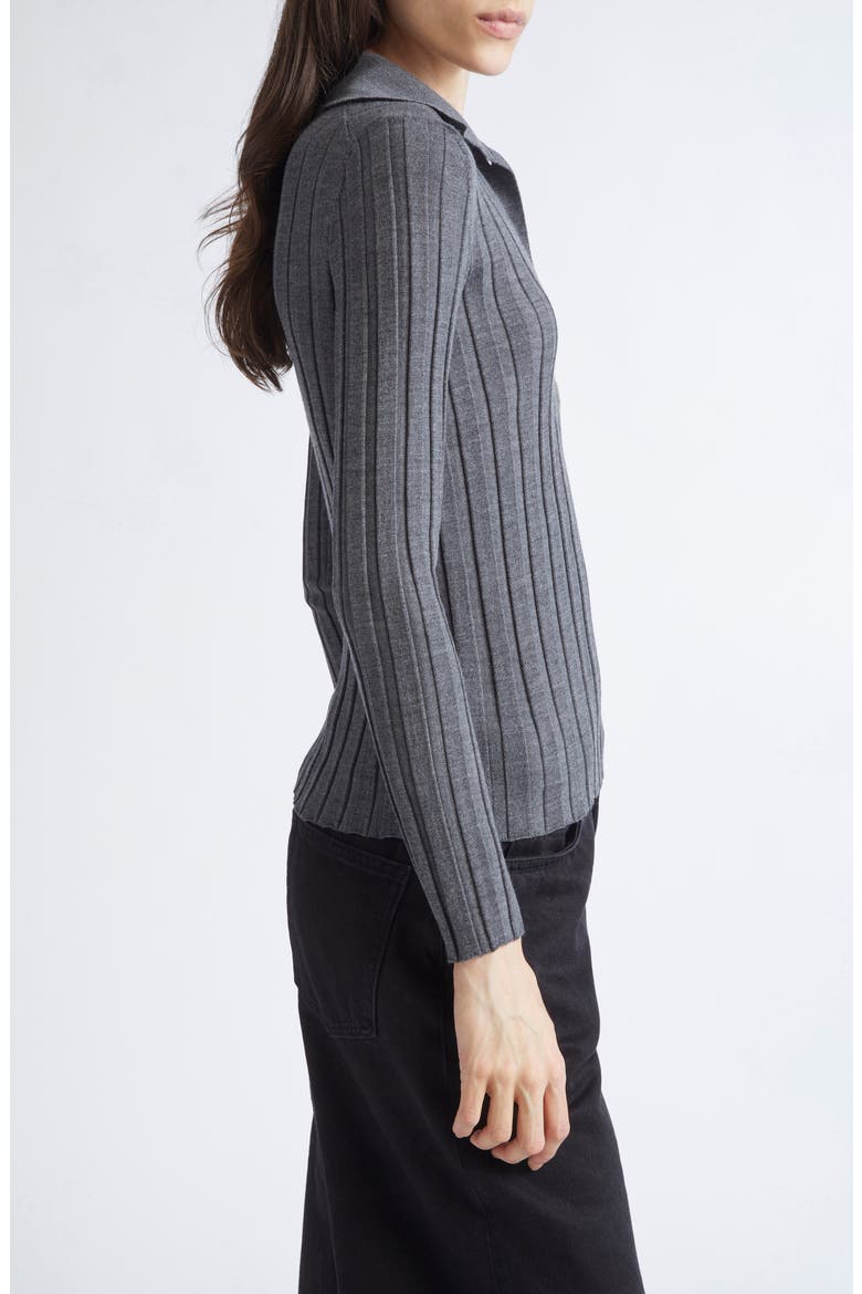 Sugarman Rib Wool Polo Sweater, Alternate, color, ANTHRACITE