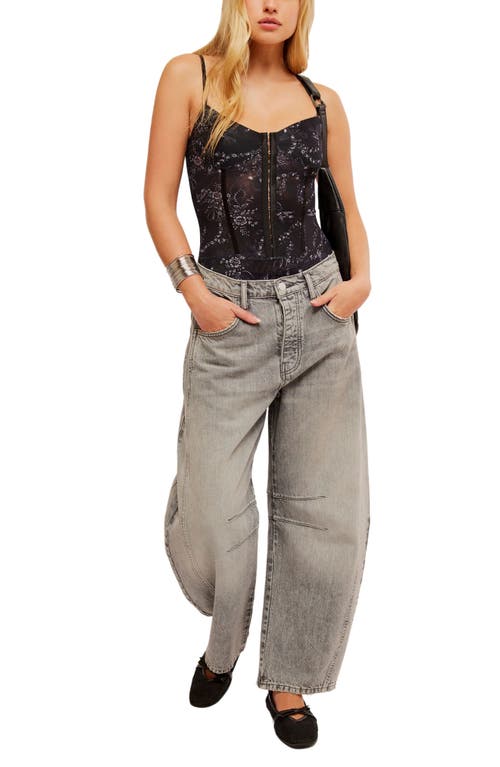 Free People Intimately Fp Floral Mesh Bodysuit In Black