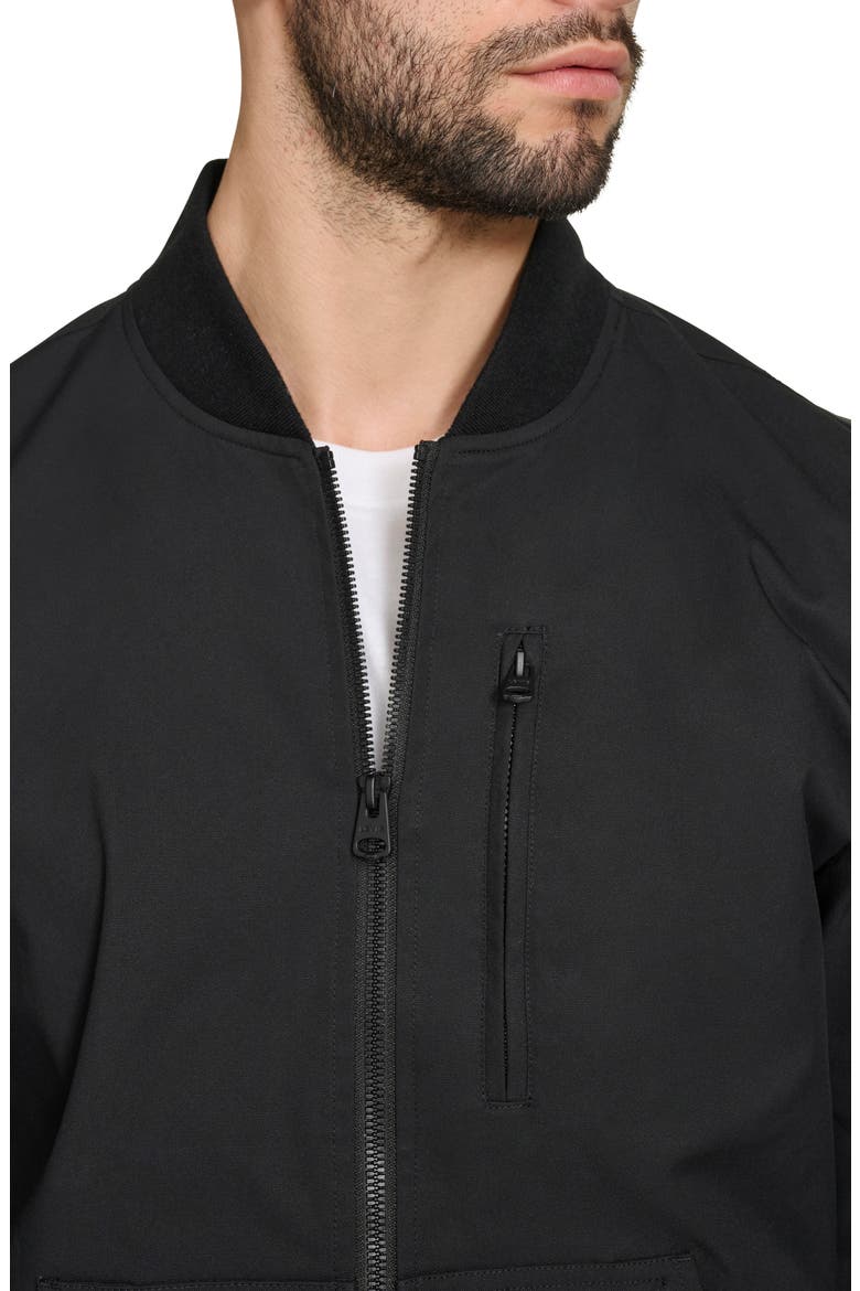 Oxford Water Resistant Bomber Jacket, Alternate, color, BLACK