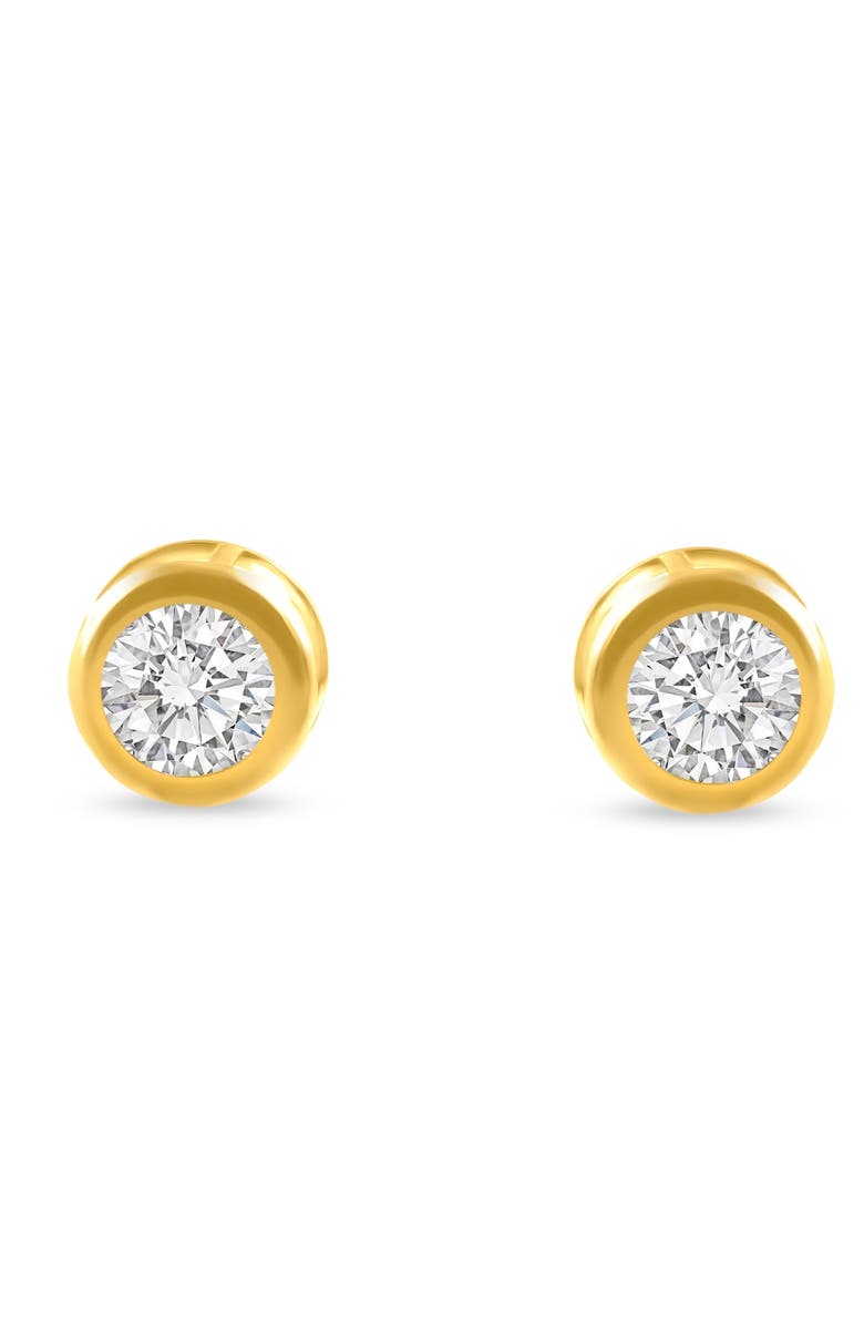 Bliss Diamond .50 - 1.75 Carat TW Diamond Bezel Stud Earrings in 14k Gold Lab Grown, Main, color, Yellow Gold - 1Ct