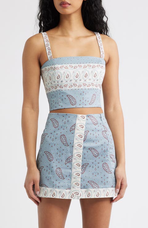 The Anya Paisley Print Crop Tank