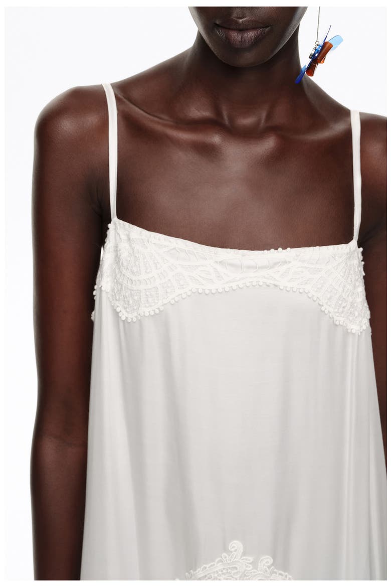 Strappy Crochet Midi Dress, Alternate, color, SAND