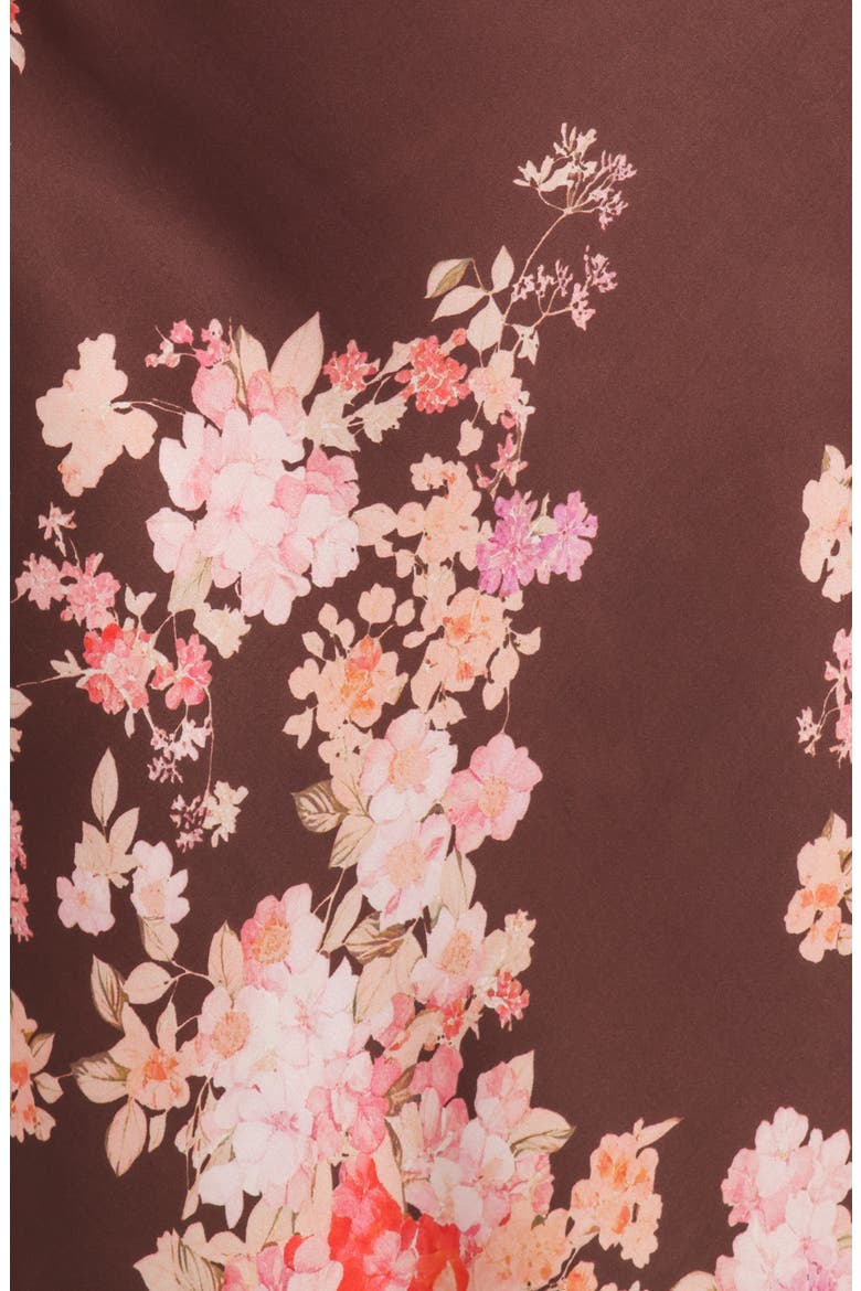 Jamila Floral Midi Dress, Alternate, color, BROWN FLORAL