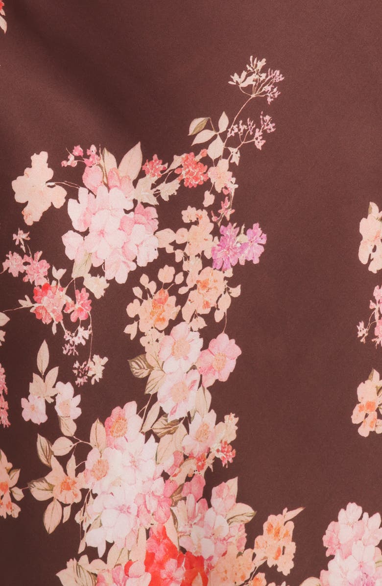 Petal & Pup Jamila Floral Midi Dress, Alternate, color, Brown Floral