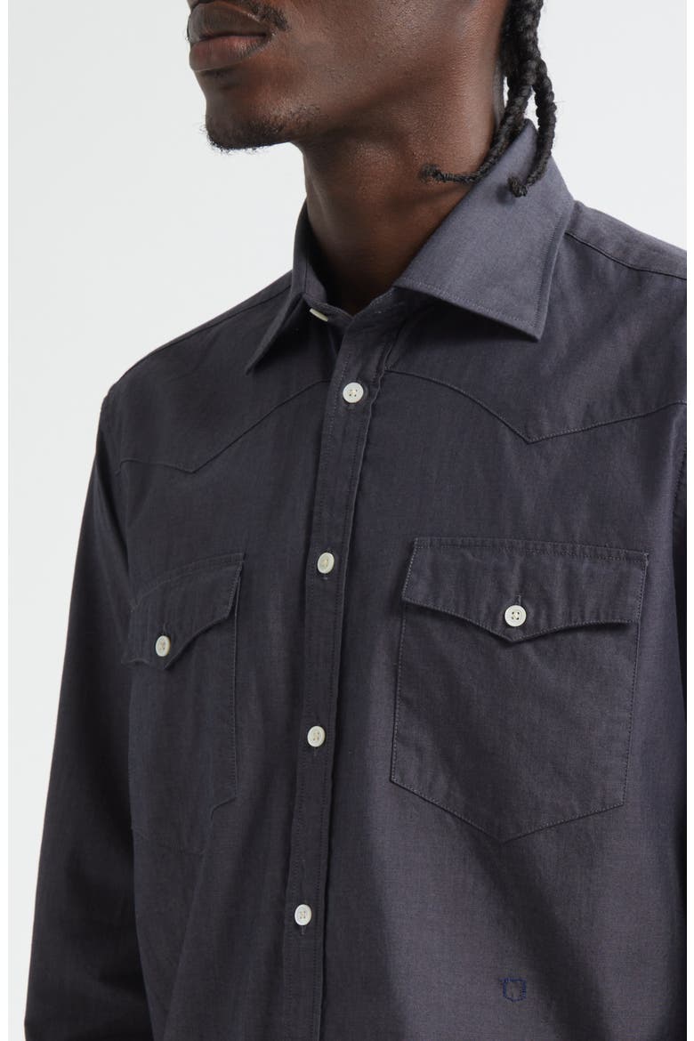 Arizona Western Button-Up Shirt, Alternate, color, DARK BLUE