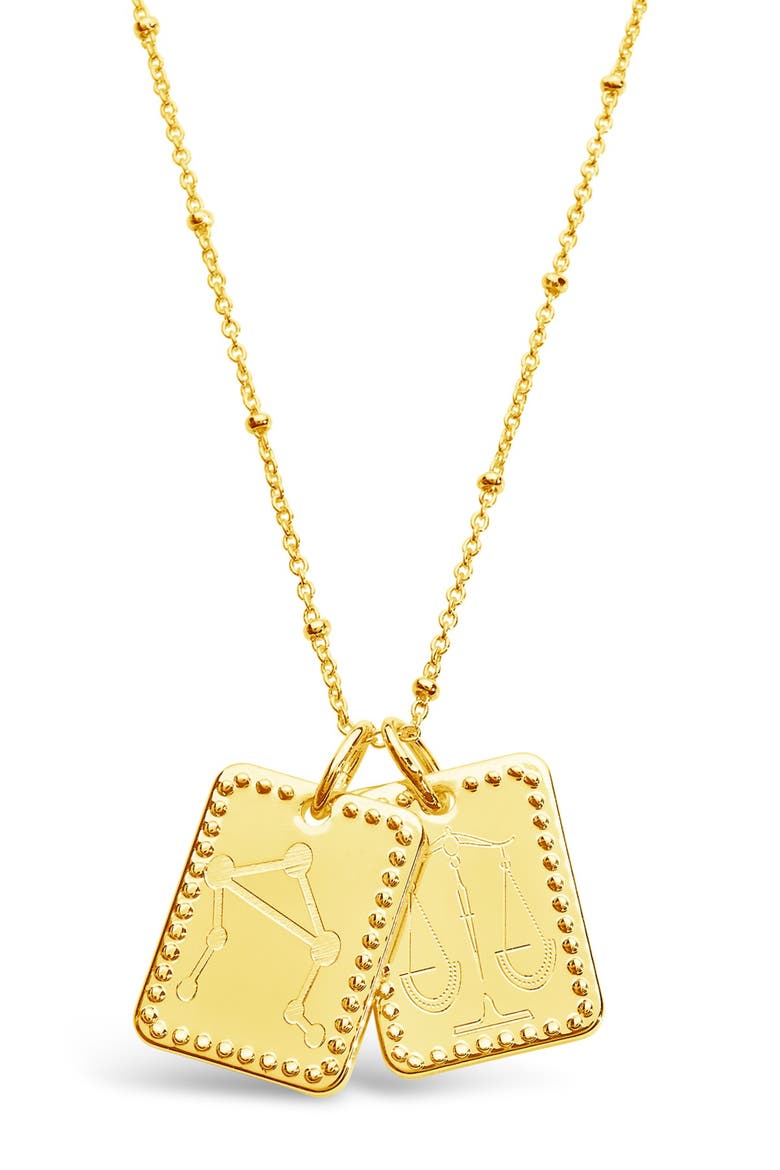 14K Gold Plated Brass Zodiac Tag Necklace - Aries, Main, color, GOLD - LIBRA