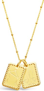Sterling Forever 14K Gold Plated Brass Zodiac Tag Necklace - Aries