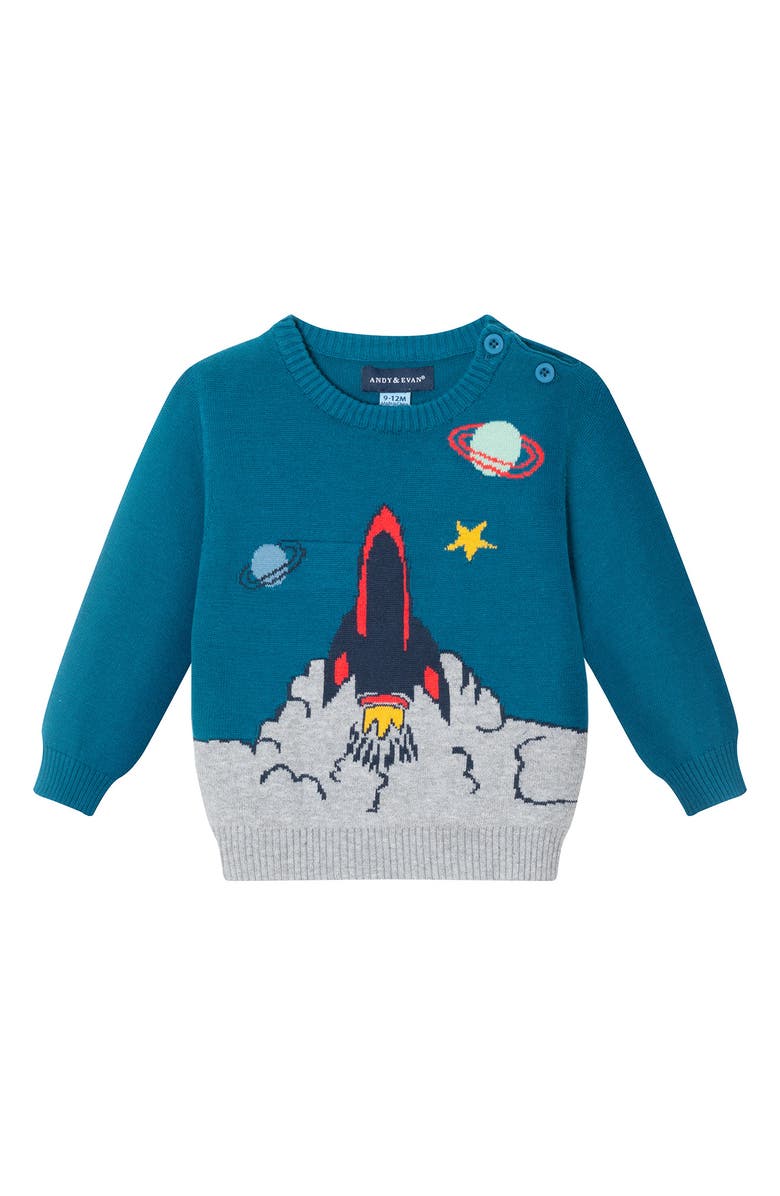 Andy & Evan Space Cotton Sweater & Knit Joggers Set, Alternate, color, 