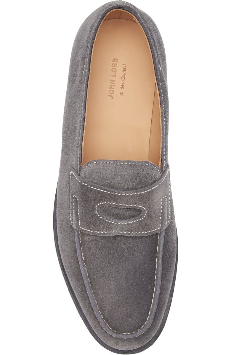 John Lobb Lopez Penny Loafer, Alternate, color, Carbon