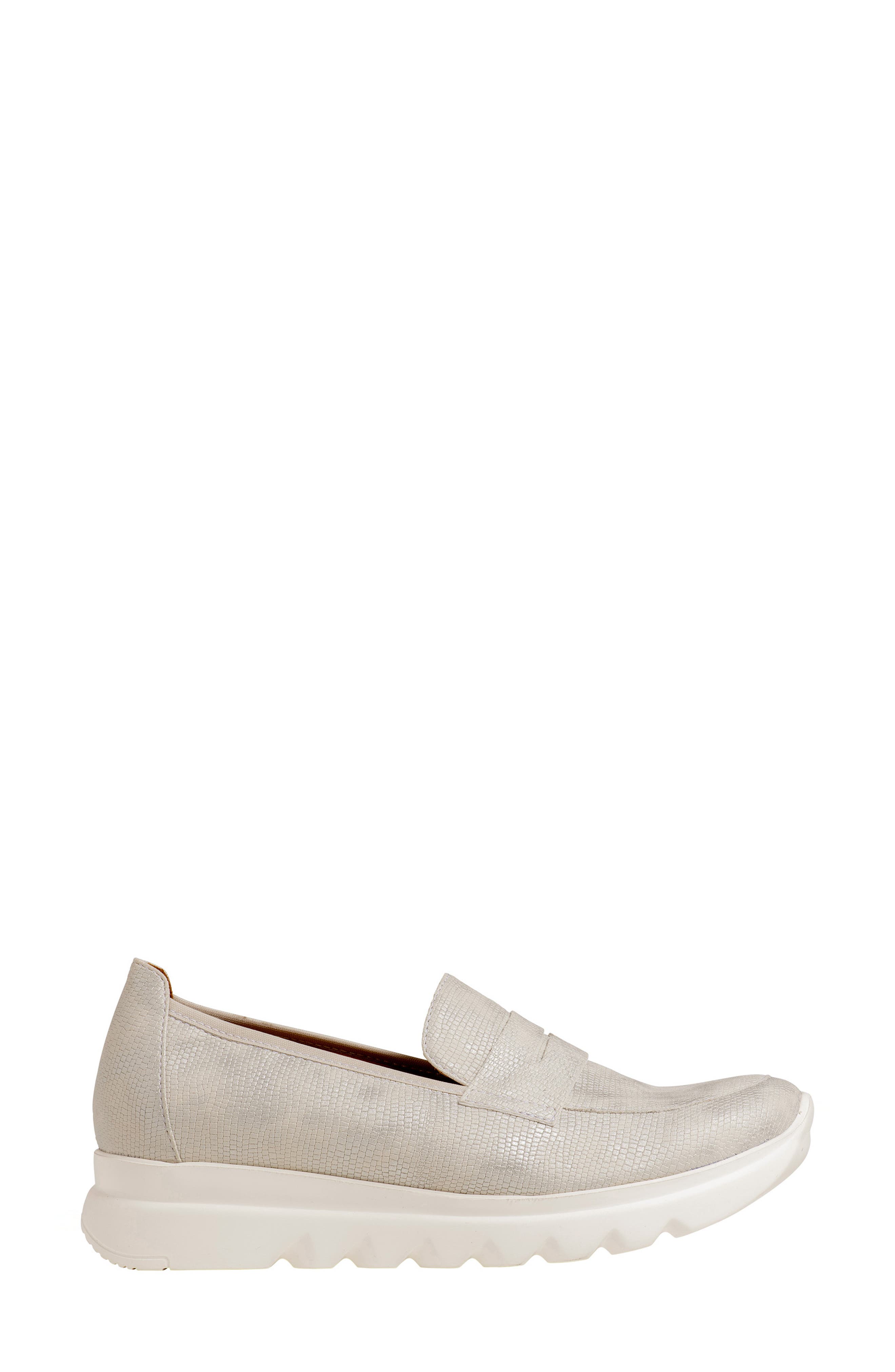 Snoafer Platform Wedge Penny Loafer, Alternate, color, TAUPE