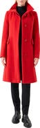 Akris punto Stand Collar Wool Blend Fleece Coat