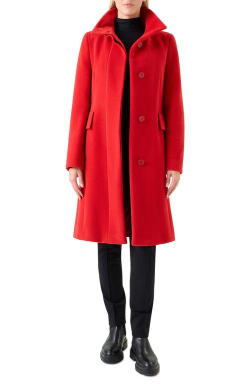 Akris Punto Stand Collar Wool Blend Fleece Coat In Orange