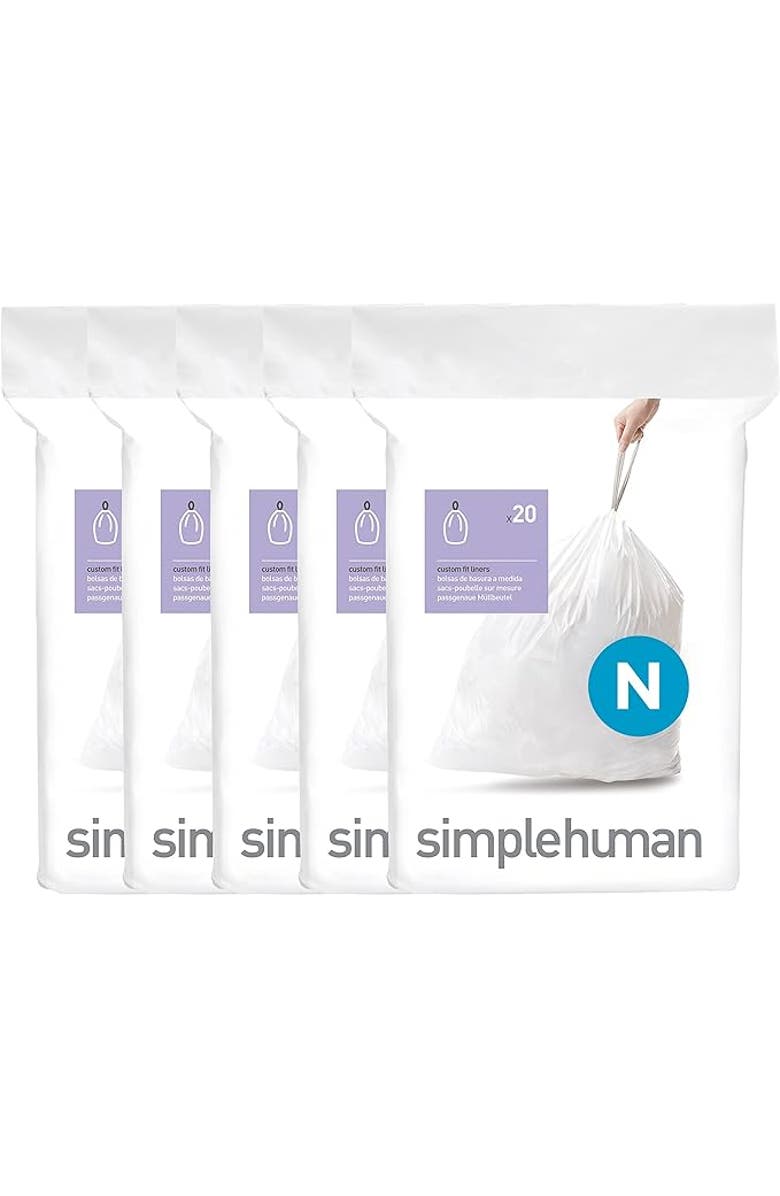 simplehuman Code N Custom Fit Liners with Quick Dispense Packs, Main, color, 100 Liners