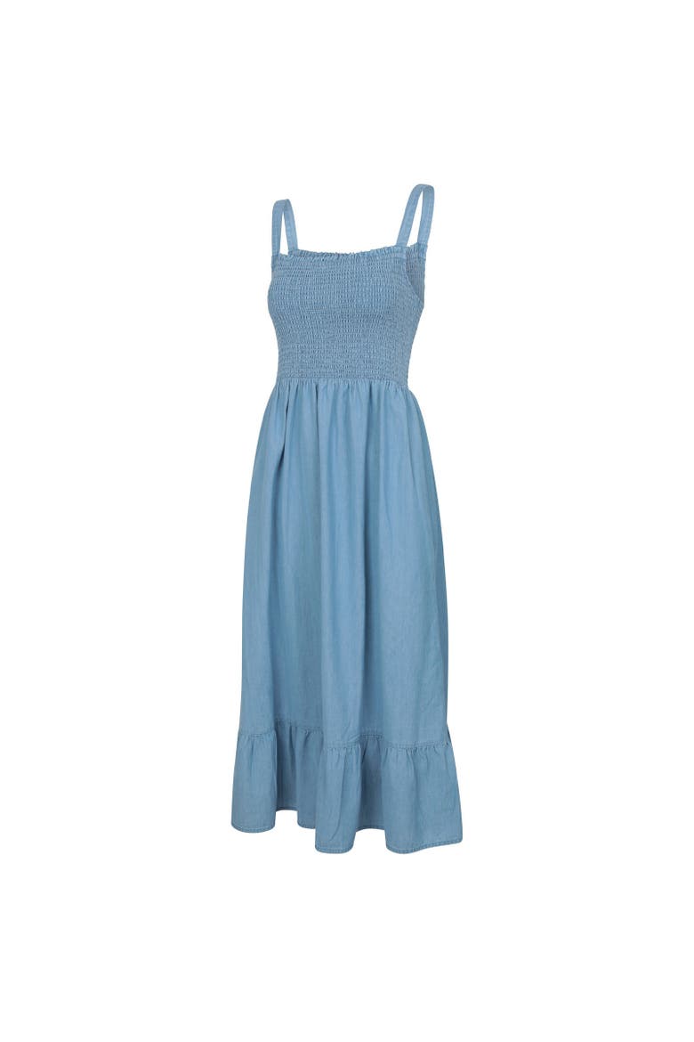 Marbella Strappy Shirred Midi Dress, Alternate, color, Pale Blue