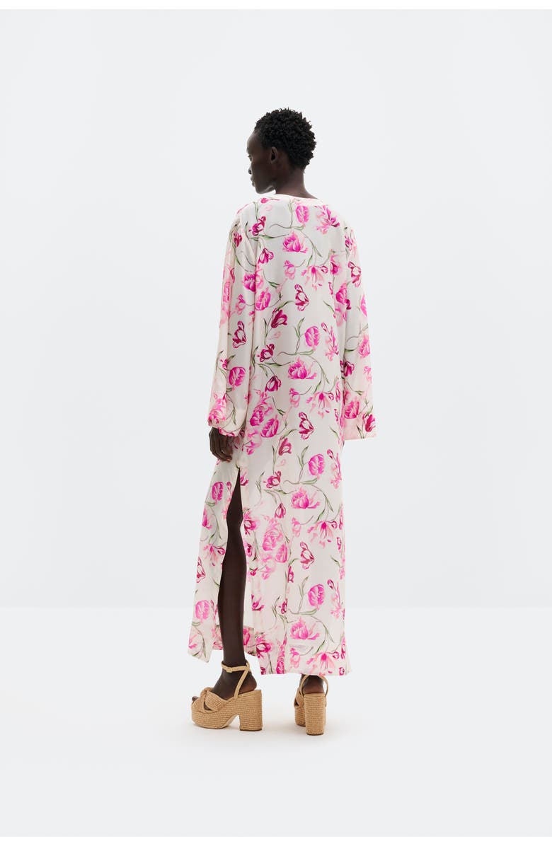 Malina Brenda Silk Maxi Kaftan Dress, Alternate, color, Tulip Pink