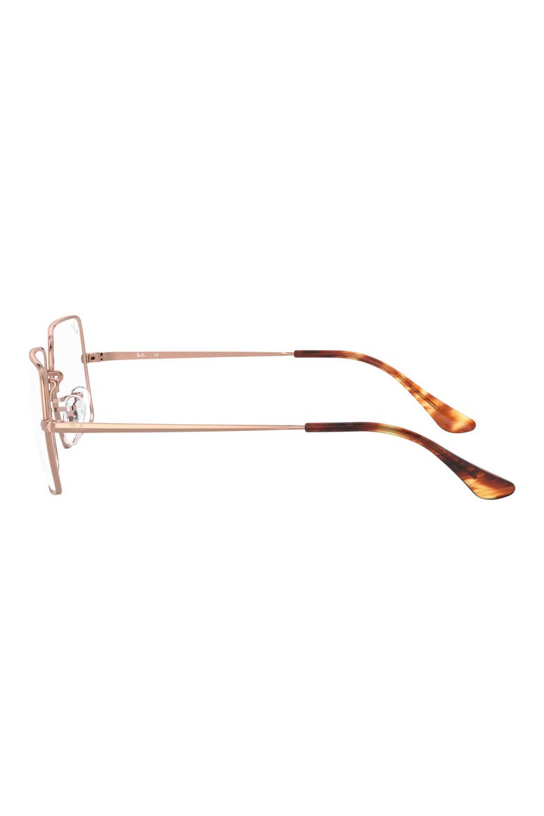 Unisex 54mm Rectangular Optical Glasses, Alternate, color, ROSE GOLD