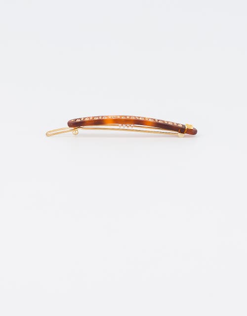 Alexandre De Paris Le Marais Tortoise Shell Strass Acetate Side Barette In Brown