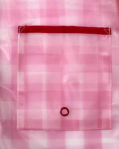 Memoi Kids Checkered Raincoat With Self-storage Pouch In Multi