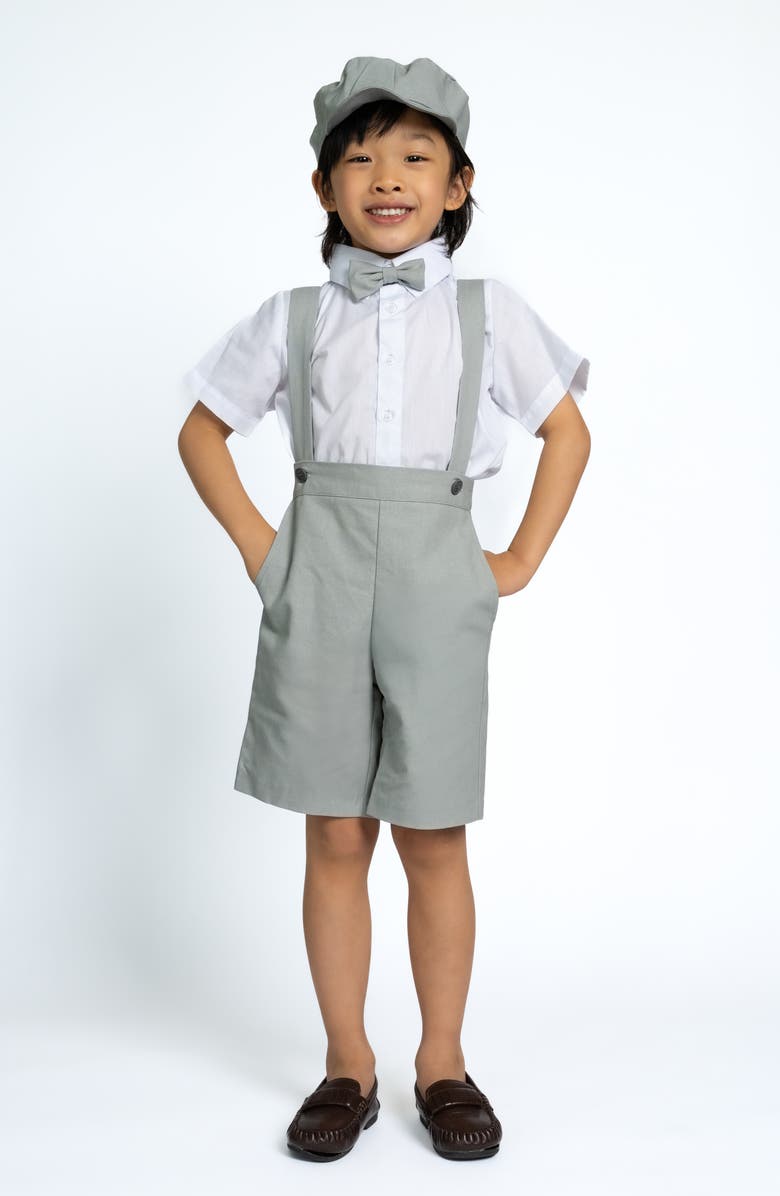Peanut Butter Collection Kids' Eton Safari 5-Piece Suspenders Suit Set, Main, color, Heather
