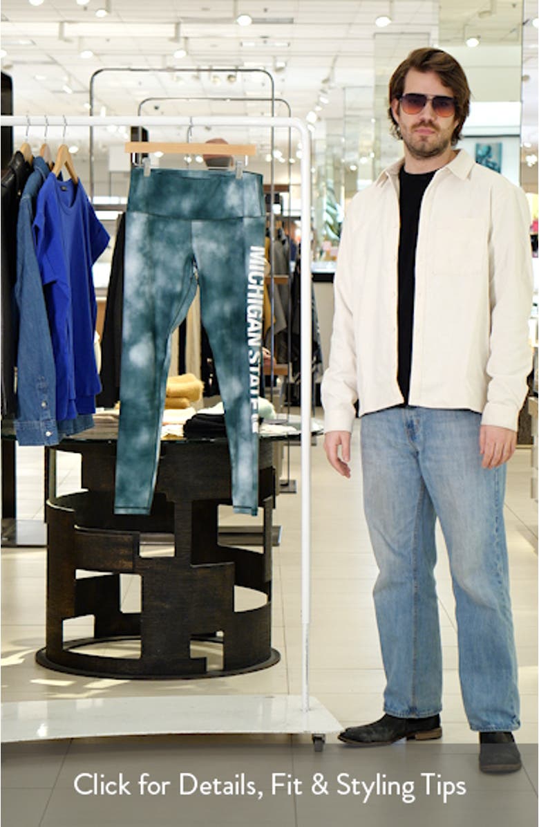 Women's ZooZatz Green Michigan State Spartans Cloud Dye Mist Leggings, sales video thumbnail