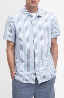 Barbour Stonebay Stripe Short Sleeve Cotton Seersucker Button-Up Shirt