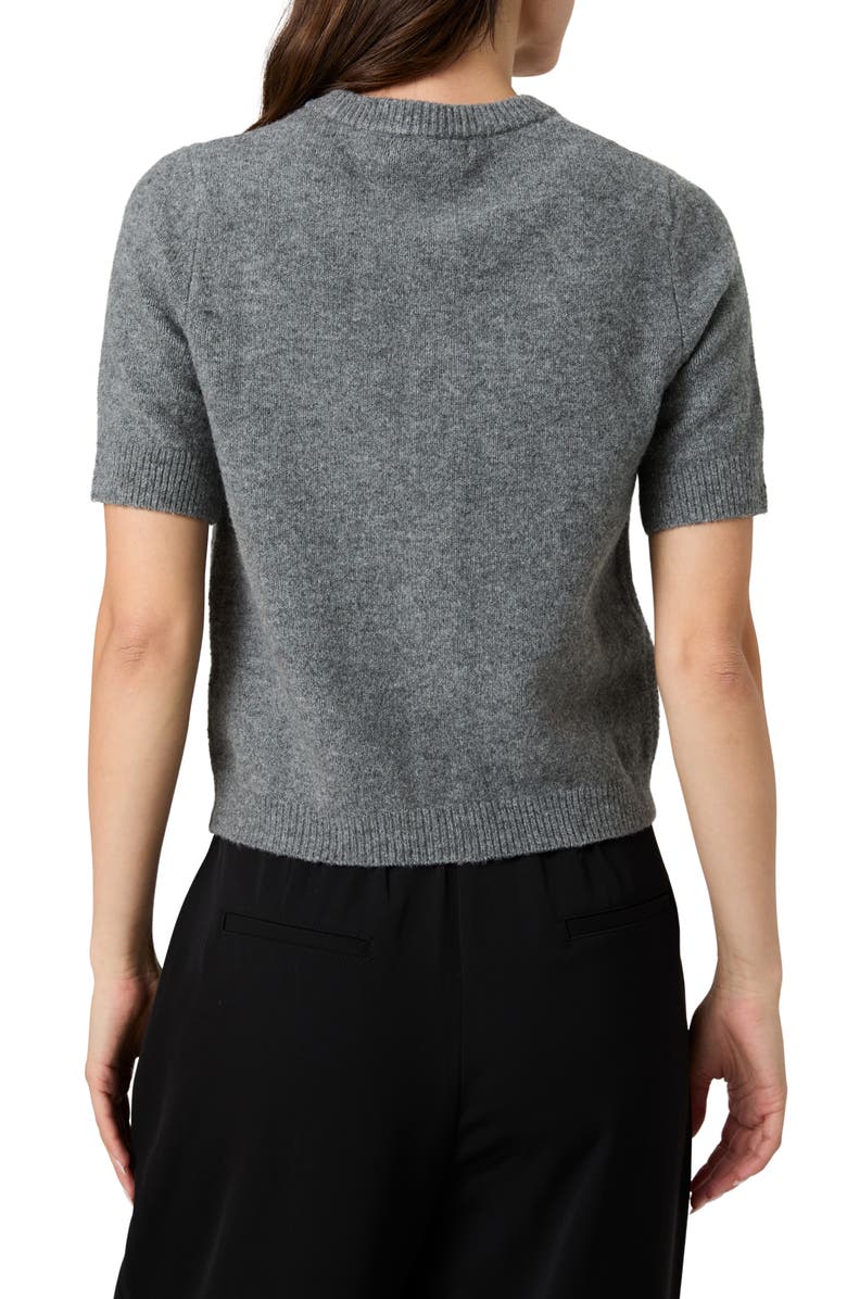 French Connection Short Sleeve Button-Up Cardigan, Alternate, color, Grey