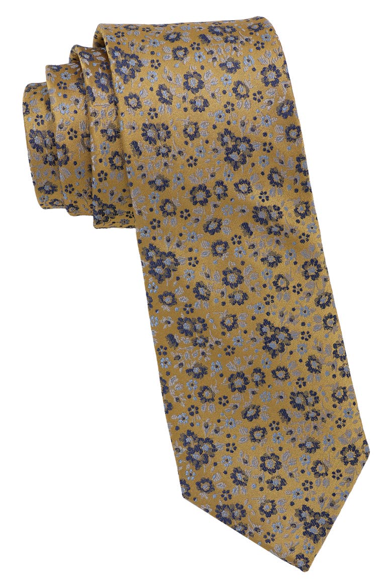 Ditsy Floral Tie, Main, color, GOLD