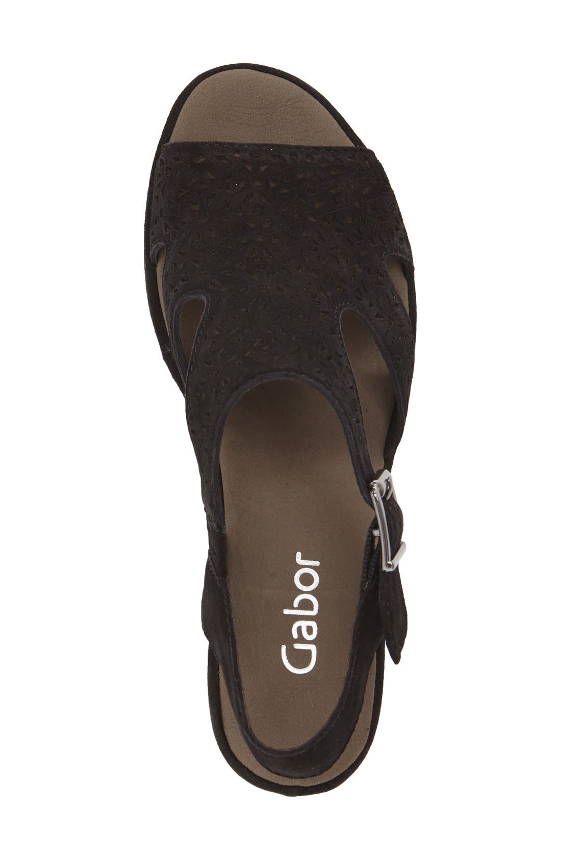 Gabor Perforated Wedge Sandal, Alternate, color, 
