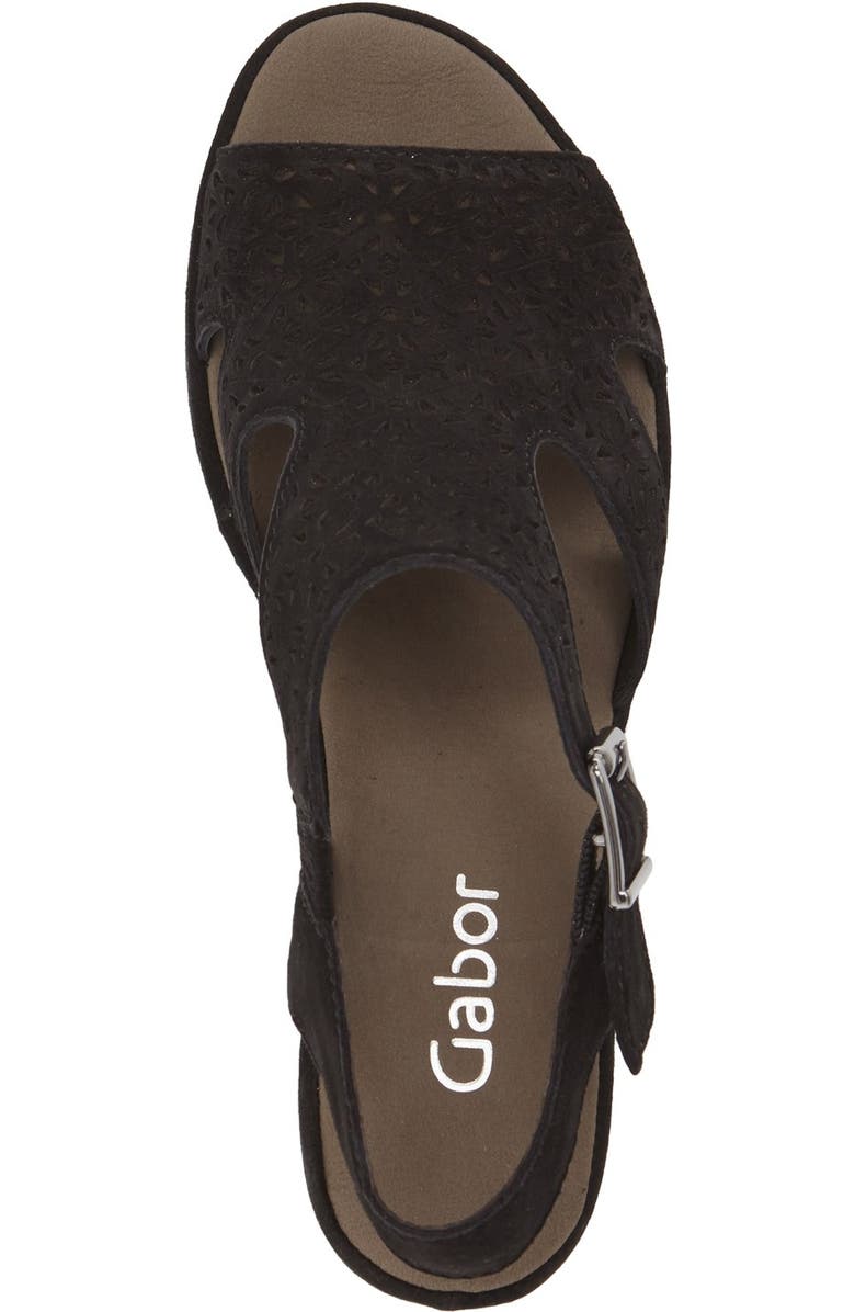 Gabor Perforated Wedge Sandal, Alternate, color,